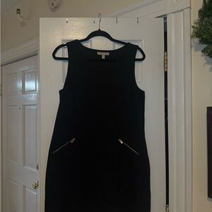 Banana Republic Black Mini Dress with Gold Accents